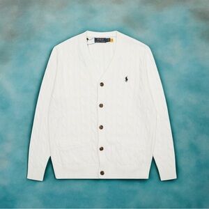 Ralph Lauren White V-Neck Sweater